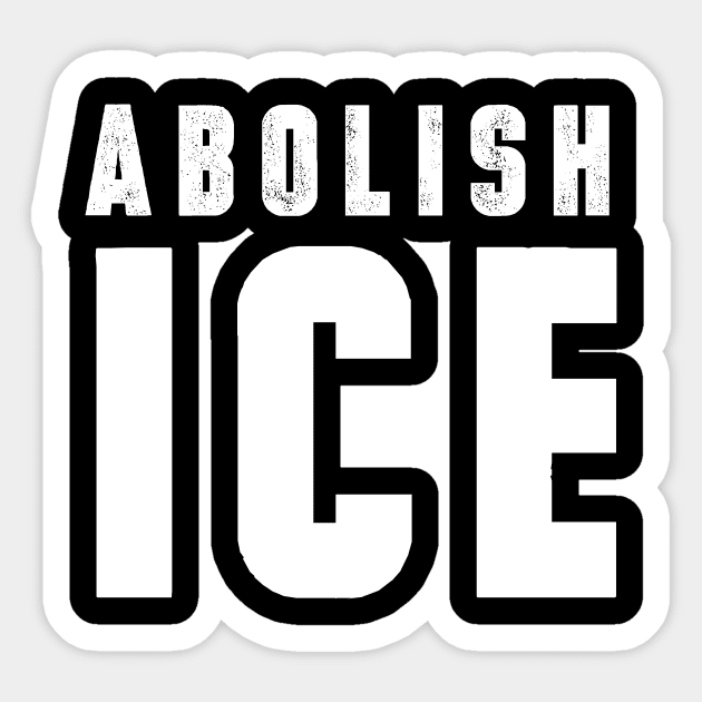 Abolish ICE Distressed Tshirt Sticker by CMDesign